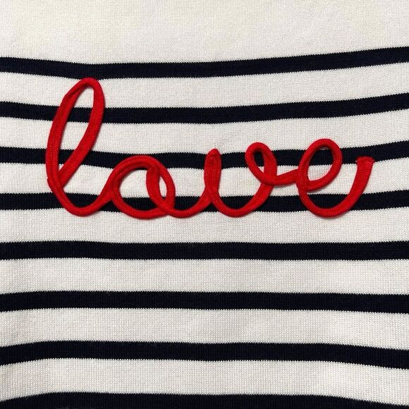 MARLED Nautical Striped Love Knit Sweater L - Picture 2 of 7